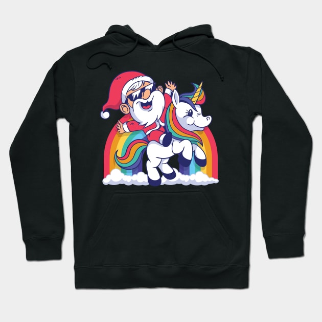 CUTE SANTA UNICORN Hoodie by madeinchorley